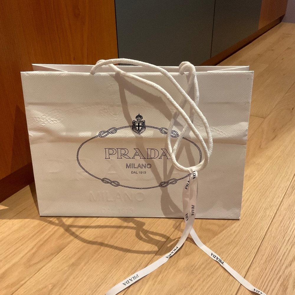 Prada Shopping Bag with Logo Ribbon